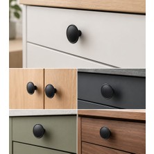 10'lu Paket-Çizgili Modern Düğme Kulp Mobilya Dolap ve Çekmece Kulpu 45MM