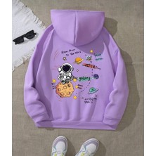 Nigrum Pardus Nıgrum Pardus Kapüşonlu Galaksi Astronot Baskılı 2 Iplik Şardonlu Erkek Çocuk Nasa Sweatshirt