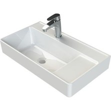 Turkuaz Seramik Turkuaz Cerastyle Sharp Etajer Uyumlu Damlalıklı Lavabo 65*38 cm