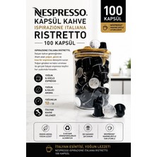 Nespresso Kapsül Kahve Rıstretto 100 Kapsül + Cam Saklama Kutu Hediyeli