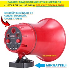 Ucuzcu Market Pazarcı Araç Üstü Anons Hoparlör (Mıknatıslı-Usb Giriş-Dahili Hafıza)