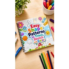 Pink Swan Craft Easy Shape Patterns Trace Sketch Color Boyama Kitabı 20X20 cm 30 Görsel