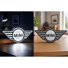 YSN Sounds Mini Cooper Masa Lambası , Mini Cooper Logolu LED Işıklı Masa Lambası , Mini Cooper Gündüz Gece Masa Lambası