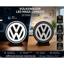 YSN Sounds Volkswagen Masa Lambası , Vw Logolu LED Işıklı Masa Lambası , Volkswagen Gündüz Gece Masa Lambası