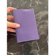 Pinkylola Design-Seyahat Serisi Mor Epi Baskılı Hakiki Deri Pasaport Kılıfı