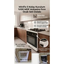 İskender Wood Ahşap Ankestre Fırın Ocak Dolabı Mdf Ayaklı Beyaz