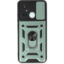 Sora Home Newface Xiaomi Redmi 12C Kılıf Pars Lens Yüzüklü Silikon - Yeşil