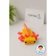 Toptan3D Axolotl Büyük Boy, Sarı Turuncu Aksolotl Figür Oyuncak - 9 cm