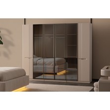 Doressa Petit 6 Kapılı Orta Reflekte  Camlı Gardırop