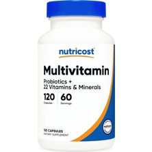 Nutricost (Özelsporcugıdaların'dan !!) Multivitamin With Probiotics 120 Vegetarian Capsul.