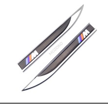 MOZOKO Yüksek Kaliteli Bmw M Logolu 3D Metal Krom Çamurluk Üstü Yan Amblem Seti – 2 Adet