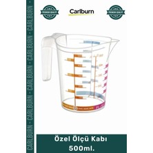 Carlburn Özel Üretim Sağlıklı Plastik Malzeme Pratik Mutfak Gereci Şeffaf Ölçekli Özel Ölçü Kabı 500ML