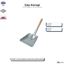 Apeksal Ahşap Saplı Çöp Küreği Metal Faraş Kürek