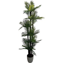 Cennet Home Areka Palmiye Ağacı 200 cm 6 Gövde 54 Yaprak Beyaz Yakut Saksıda Yapay Ağaç