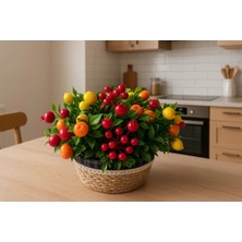 Cennet Home Turfanda Meyve Sepeti Yapay Limon Nar Kokina Mandalina Kiraz Aranjmanı