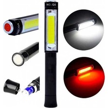 sbodurhome Q5 Pilli Mıknatıslı Cob LED Çalışma Tamir Kırmızı Işık El Feneri