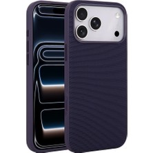No 7 Tech iPhone 17 Pro Kılıf M-Safe Şarj Özellikli Kumaş Tasarımlı N7TH Miami Sert Pc Kapak - Derin Mor