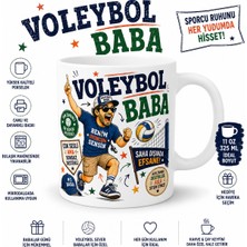 Tişört Kodu Voleybol Baba Baskılı Porselen Kupa – Eğlenceli Spor Temalı Baba Kupası