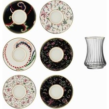 Sandro Moreno 1453 Desen Yağmuru Optik 12 Parça Altı Kişilik Çay Seti 110 ml