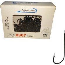 İğnesan Iğnesan 0307 Serisi Siyah Çapraz 100LÜ Paket Olta Iğnesi - No-10