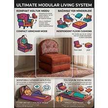 Pufymax Comfy Plus Oval Yeni Nesil Bohem Tekli Koltuk,yataklı Katlanır Berjer,yer Yatağı, Modüler Yapı 75X75|90 cm