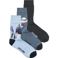Jack & Jones 12284992 Erkek Çorap Jacskııng Landscape Socks 3 Pack