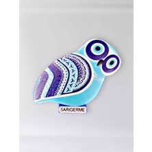 Mundy Sarıgerme Temalı Polyester Kabartmalı Nazar Baykuş Magnet 5,5 x 9 cm  Dekoratif Hediyelik Buzdolabı Süsü  (KOD:1142)