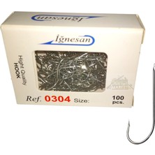İğnesan Iğnesan 0304 Beyaz Uzun Gövde Düz Olta Iğnesi 100LÜ Paket - No-12