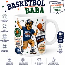 Tişört Kodu Basketbol Baba Baskılı Porselen Kupa – Eğlenceli Spor Temalı Baba Kupası