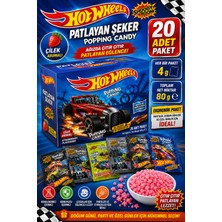 Emrah Gültekin Hot Wheels Patlayan Şeker 20 Adet Çilek Aromalı Popping Candy 4 gr x 20 Paket Toplam 80 gr