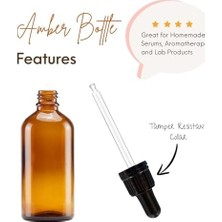 100 ml Cam Damlalıklı Şişeler - 4'lü Paket - Kurcalamaya Dayanıklı Yakalı Cam Pipetler - Uv Korumalı, Sızdırmaz Tasarım, Seyahat Için Ideal, Doldurulabilir - Aromaterapi, Kendin Yap Güzellik ve