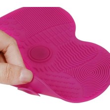 Silikon Makyaj Fırça Temizleme Pedi Pratik ve Kolay Kullanımlı Fırça Temizleyici Mat Aparat (15 Cm)