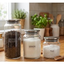 Öz-Home Öz Home 3'lü Vakumlu Metal Kapaklı Cam Kavanoz Seti 1400 Ml/ 900 ml / 635 ml