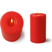 Kırmızı Büyük Silindir Mum 7×20 cm – Kokusu Olmayan Blok Mum, Dekoratif & Uzun Ömürlü Baton Mum, Ev Dekorasyonu ve Özel Günler Için