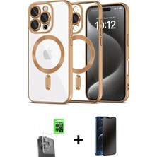 Marsilyan™- iPhone 16 Pro Max Kılıf Nova Işık Özel Seri - Siyah 3D Antistatik Hayalet Cam Ekran Koruyucu + Raze Metal Kamera Lens - Sh