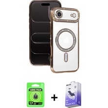 Marsilyan™- iPhone 17 Air Kılıf Zirve Doku Prime - Siyah Bilvis 5in1 5d Magic Hayalet Cam Ekran Koruyucu + Raze Metal Kamera Lens - Gd