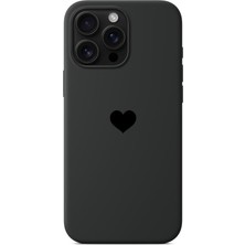 3gen Case iPhone 16 Pro Kalp Logolu Lansman Kılıf Içi Kadife Kaplamalı Kamera Yükseltili Silikon Kapak