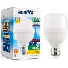 17W LED Ampul 3000K Sarı Işık 1750 Lümen 112W Eşdeğer E27 Duylu 70X109 mm Yüksek Güçlü Tasarruflu Ampul