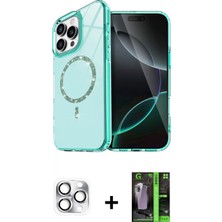 Marsilyan™- iPhone 16 Pro Max Kılıf Kıvılcım Form Prime - Şeffaf 360 Full Body Arka Koruyucu + Pers Alüminyum Kamera Lens - Gs