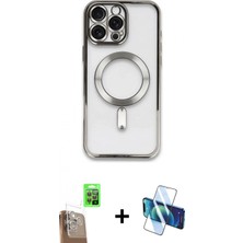 Marsilyan™- iPhone 16 Pro Max Kılıf Nova Işık Özel Seri - Siyah 3D Antistatik Cam Ekran Koruyucu + Raze Metal Kamera Lens - Cltm