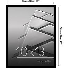 Siyah 10X13 Resim Çerçevesi - Kırılmaya Dayanıklı Camlı Ince Kenarlıklı Fotoğraf Çerçevesi - Duvar ve Masa Üstü Için Yatay ve Dikey Formatlar