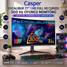 Casper Excalibur 27" 1 Ms Full Hd Curved 300 Hz Oyuncu Monitörü + Oyuncu Mouse Hediye