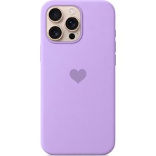 3gen Case iPhone 16 Pro Kalp Logolu Lansman Kılıf Içi Kadife Kaplamalı Kamera Yükseltili Silikon Kapak
