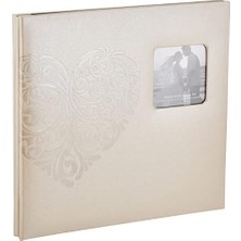 Albums Fotoğraf Albümleri MB-10EW Postbound Kabartmalı Deri Çerçeve Kapak Düğün Hafıza Defteri, x 30,48 Cm, Kalp