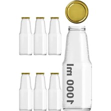 Die Grup Şeffaf Meyve Suyu Şişesi, 1000 ml Kapasite ile Metal Kapaklı
