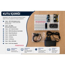 Masrokit ESP-32D Geliştirme Kartlı Ultrasonik Mesafe Ölçüm Eğitim Kiti – Önceden Programlanmış