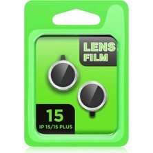 Colezium Iphone 15 Plus Raze Metal Kamera Lens - Yeşil