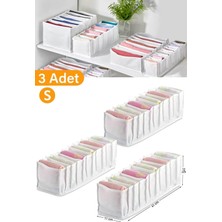 3 Adet - Small 11 Gözlü Çekmece Içi Düzenleyici Organizer 12 x 40 x 12