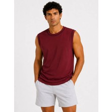 Sivon Wear Erkek Kontrast Biyeli Kolsuz Atlet Bisiklet Yaka Yazlık Basic Atlet