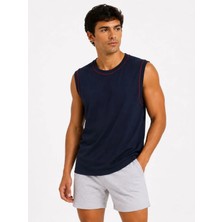 Sivon Wear Erkek Kontrast Biyeli Kolsuz Atlet Bisiklet Yaka Yazlık Basic Atlet